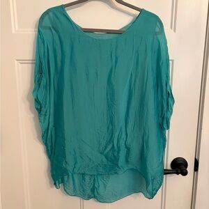 Made in Italy Jade Green Silk Top